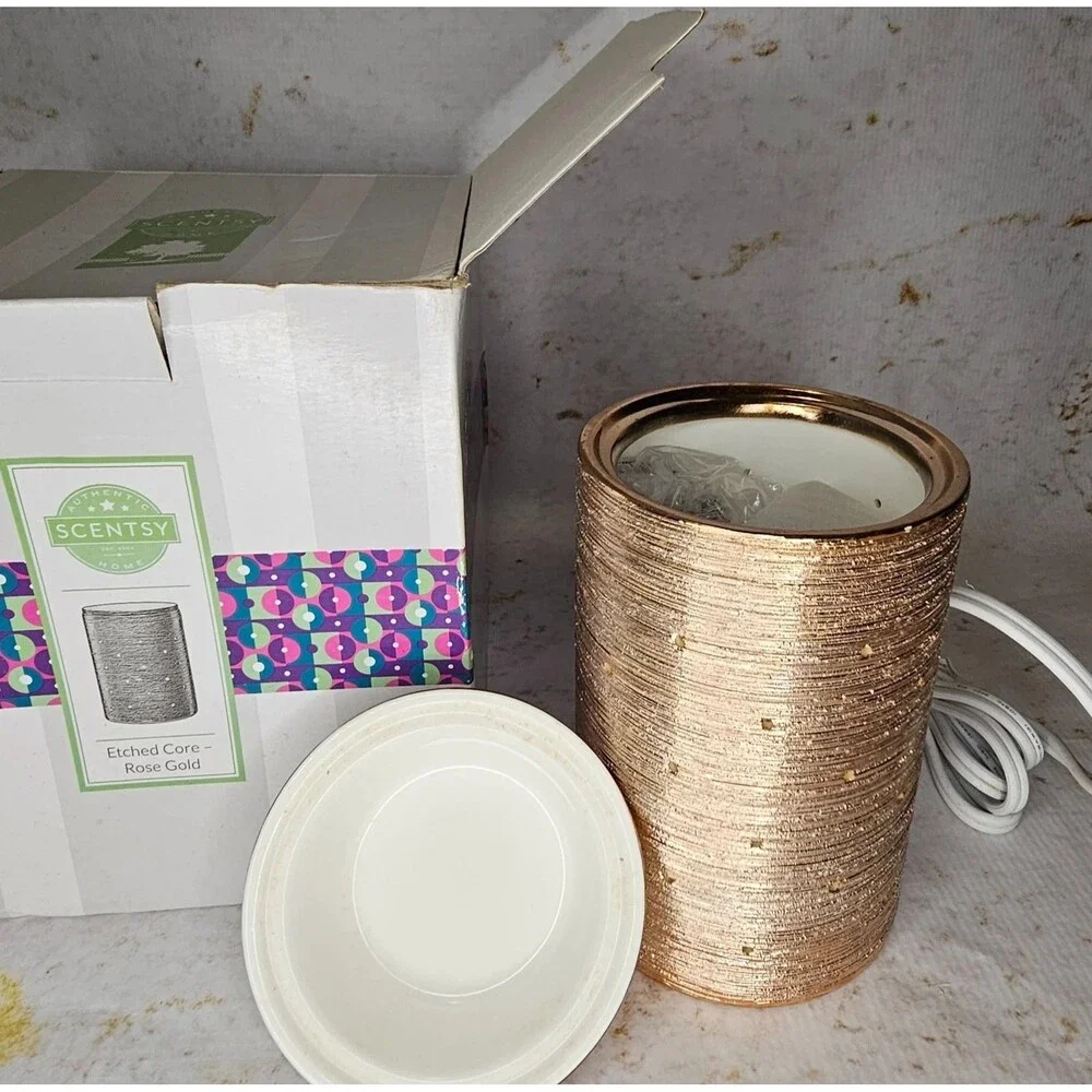 NEW Scentsy Etched Core Rose Gold Warmer – Glam Electroplated Finish